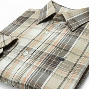 Southpole Hexagon Product Mens Plaid Button Up Long Sleeve Shirt Sz XL Y2K